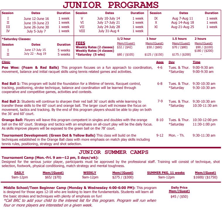 Junior Summer Programs